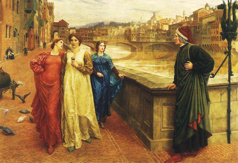 Henry Holiday Dante meets Beatrice at Ponte Santa Trinita